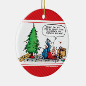 Xmas Tree Fight Funny Cartoon Ornament (Rechts)