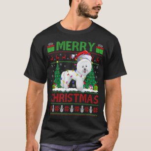 Xmas Tree Licht Ugly Santa Bichon Frise Dog Chris T-shirt