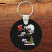 Xmas Tree Lighting Santa Riding Skunk Christmas T Sleutelhanger (Voorkant)