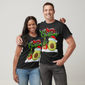 Xmas Tree Lights Santa Hat Avocado Fruit Christmas T-shirt (Unisex)