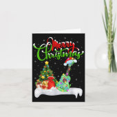 Xmas Tree Lights Santa Hat Musical Ukulele Guitar Kaart (Voorkant)