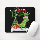 Xmas Tree Lights Santa Hat T Rex Dinosaur Christma Muismat (Met muis)