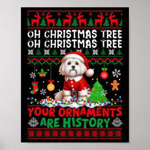 Xmas Tree Ornamenten zijn geschiedenis trui Santa Poster