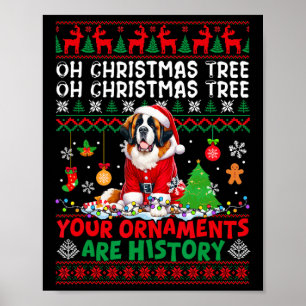 Xmas Tree Ornamenten zijn geschiedenis trui Santa Poster