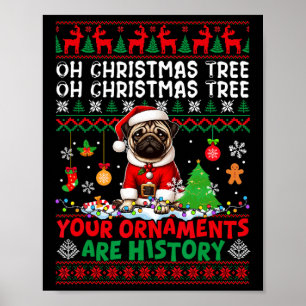 Xmas Tree Ornamenten zijn geschiedenis trui Santa  Poster