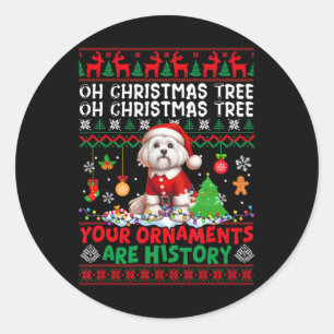 Xmas Tree Ornamenten zijn geschiedenis trui Santa Ronde Sticker