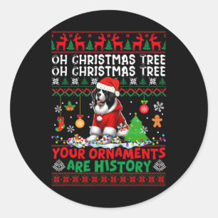 Xmas Tree Ornamenten zijn geschiedenis trui Santa Ronde Sticker
