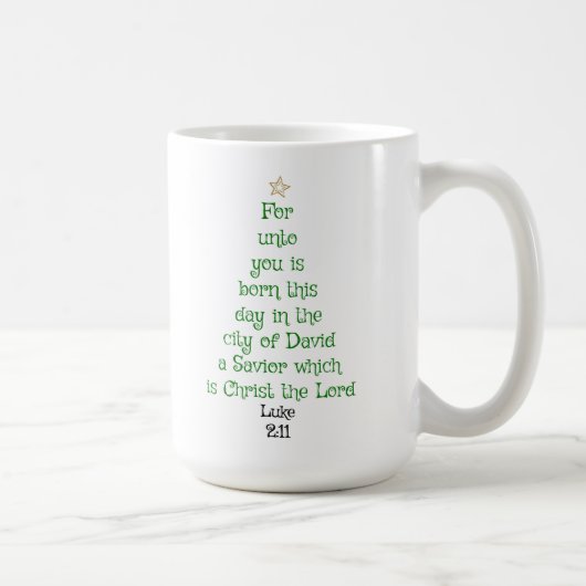 Xmas Tree Scripture Verse (Luke 2:11) Koffiemok (Rechts)