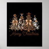 Xmas Trees Cowboy Western Merry Christmas Holiday Poster (Voorkant)