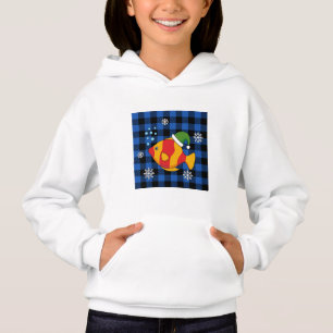 Xmas Tropische Vis Cartoon op Blauw Buffelpatroon