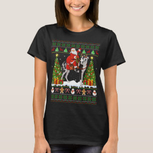 Xmas trui lelijke Santa rijden Grote Dane hond chr T-shirt