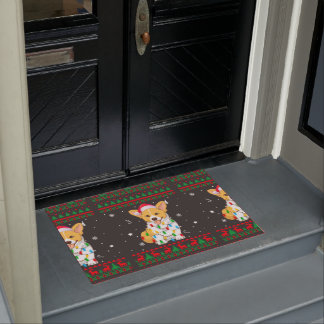 Xmas Ugly Sweater Kerstlights Corgi Hondenliefhebb Deurmat