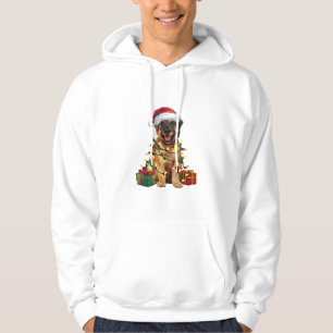 Xmas Verlichting Santa Hat Leonberger Hond Kerstmi Hoodie