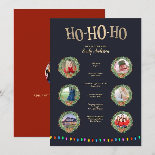 XMAS VOUS AJOUTEZ UNE CARTE MILESTONES PHOTOS VIE (Devant / Derrière)