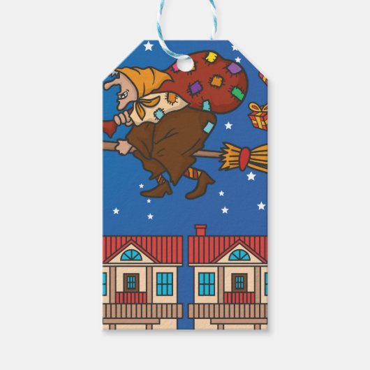 xmas witch Befana Cadeaulabel (Voorkant)