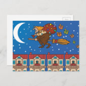 xmas witch Befana Feestdagenkaart (Voorkant / Achterkant)