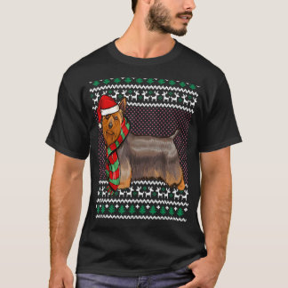 Xmas Zijdeachtig Terriër Hond Santa Hoed Lelijke K T-shirt