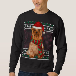 Xmas Zijdeachtig Terriër Hond Santa Hoed Lelijke K Trui