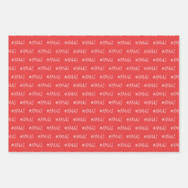XMAS Zwart Rood Wit Gepersonaliseerd Inpakpapier Vel
