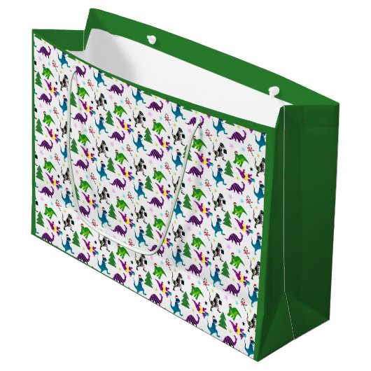 Xmasaurs Groot Cadeauzakje (Voorkant Gekanteld)