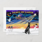 XmasSunrise-Black Grote Deen Feestdagenkaart (Voorkant / Achterkant)