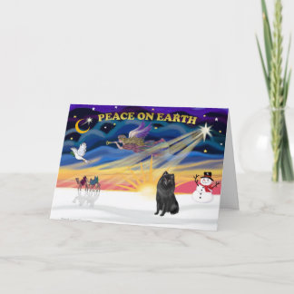 XmasSunrise-Schipperke1 Feestdagen Kaart