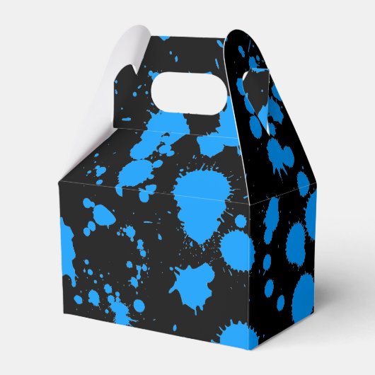 XO Graffiti Art Zwart en Blauw 90s Splatter Paint Bedankdoosjes (Achterkant)