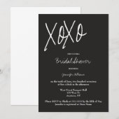 XO grijze bruids douche uitnodigingen (Voorkant / Achterkant)