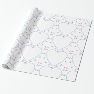 XO Heart Lijst Blue en Paars Cadeaupapier