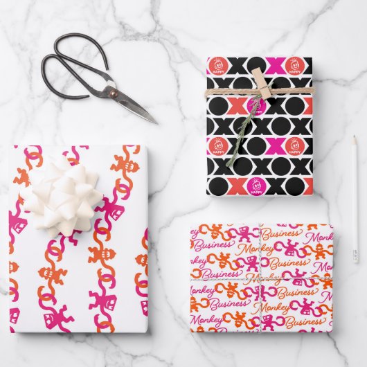XO Monkey Business Wrapping Paper (Voorkant)