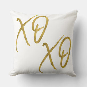 XO XO Hugs en Kisses Love Faux Gold Foil Pillow Kussen