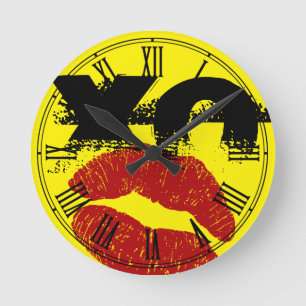 XO XO kus me retro Clock/Fun Party decor Ronde Klok