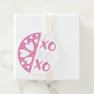 XO XO XO Roze Harten Valentijn Bedankjes Labels