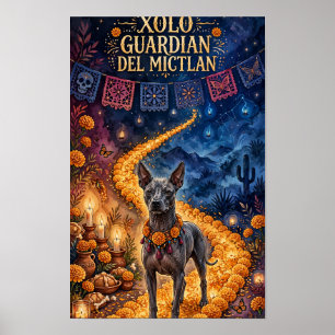 Xolo Spiritgids Dia de los Muertos Poster