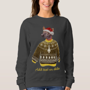 Xoloitzcuintle-hond lelijke kerst hond moeder trui