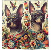  Xoloitzcuintle Illustratie Douchegordijn (Voorkant)