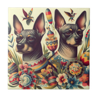  Xoloitzcuintle Illustratie Tegeltje