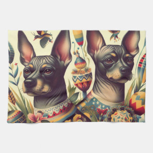  Xoloitzcuintle Illustratie Theedoek