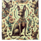  Xoloitzcuintle naadloos Douchegordijn (Voorkant)