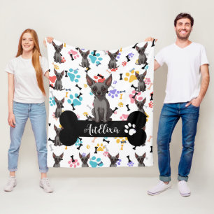 Xoloitzcuintli Botten en poten afdrukken Fleece Deken