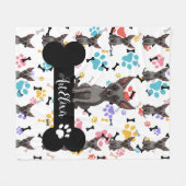 Xoloitzcuintli Botten en poten afdrukken Fleece Deken (Voorkant (Horizontaal))