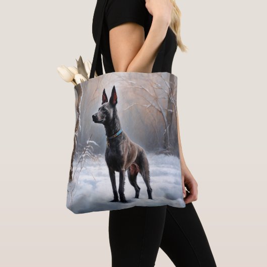 Xoloitzcuintli Laat het sneeuwen Kerstmis Draagtas (Dichtbij)