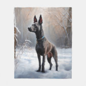 Xoloitzcuintli Laat het sneeuwen Kerstmis Fleece Deken (Voorkant)