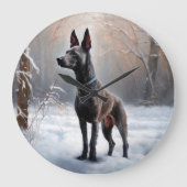 Xoloitzcuintli Laat het sneeuwen Kerstmis Grote Klok (Voorkant)