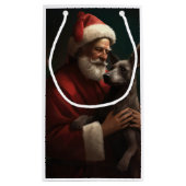 Xoloitzcuintli met Kerstman Feestelijke Kerstmis Klein Cadeauzakje (Achterkant)