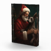 Xoloitzcuintli Met Sinterklaas Festieve Kerstmis Fotoblokken (Rechts)