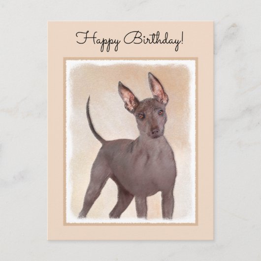 Xoloitzcuintli schilderen - Kute Original Dog Art Briefkaart (Voorkant)