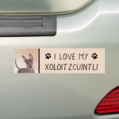 Xoloitzcuintli schilderen - Kute Original Dog Art Bumpersticker (Op auto)