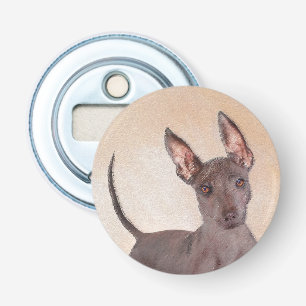 Xoloitzcuintli schilderen - Kute Original Dog Art Button Flesopener