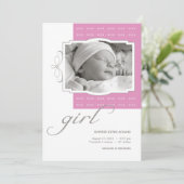 XOX Girl Custom Photo Faire-part de naissance (Debout devant)